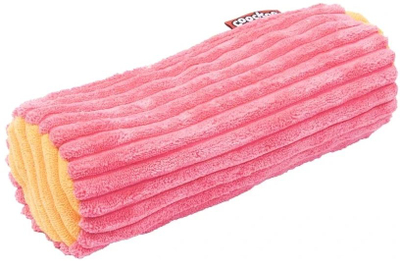 Lodër për qen Woo Oohoo Chew Toy, pelush korduroy me fishkëllim, rozë portokalli