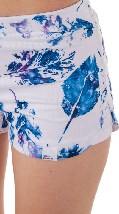 Shortse për femra Color Pleasure, S / XS, të bardha / kaltërta