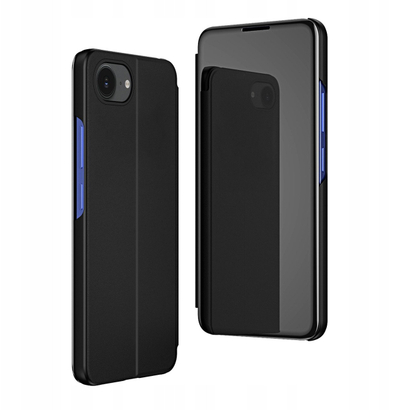 Калче за телефон Hurtel Clear View за iPhone 16e, превртливо капаче, црно