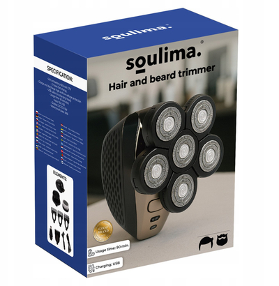 Машинка за бричење и тример Soulima 26423, за коса и брада, црна