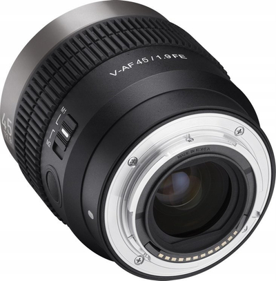 Lentë cine Samyang V-AF 45mm T1.9 FE, për Sony FE, e zezë