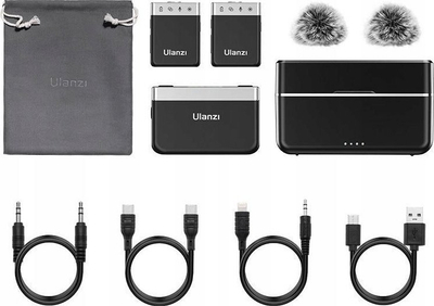 Mikrofon wireless Ulanzi AM18 U-Mic, stereo 2.4G, rreze 100m, i zi