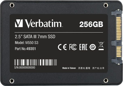 Disk Verbatim Vi550 256GB 2.5 "SATA III SSD (49351)
