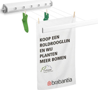 Varëse rrobash Brabantia Pull Out 385728, 22 m, murale, e bardhë