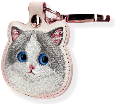 Mbajtëse Nimmy Case Locator Big Eyed Pet 2.0 Cat për Apple AirTag, rozë