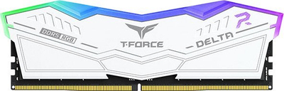 RAM desktop Team Group T Force Delta RGB, 64GB DDR5 6000MHz, 2x32GB, e bardhë