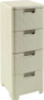 Komodë plastike CURVER Chest of Drawers Rattan Style, 4 sirtarë 14L, e kremtë