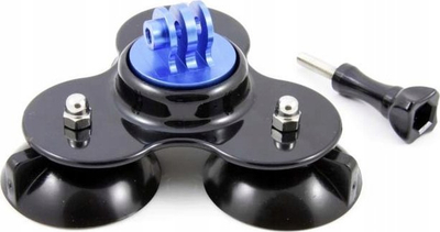 Mbajtëse me thithse Xrec 3D Mount, 3 kupa, për GoPro Hero, e zezë