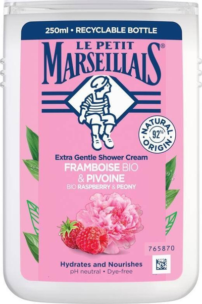 Кремаст гел за туширање Le Petit Marseillais Raspberry BIO Peony, 250 ml