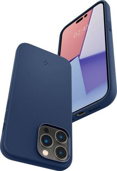 Këllëf telefoni Spigen Silicone Fit MagSafe për iPhone 14 Pro Max, silikon, blu navy