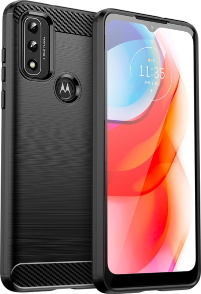 Këllëf i butë Hurtel Carbon Case për Motorola Moto G Play 2022, TPU, i zi