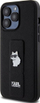 Kfutëzë telefoni Karl Lagerfeld Gripstand Saffiano Choupette Pins, për iPhone 13 Pro Max, e zezë