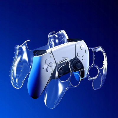 Транспарентна заштитна навлака за гејмпад Sony PS5, против гребнатини, пластична, проѕирна
