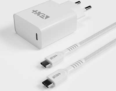 Karikues muri NEXT ONE 20W PD, 1xUSB-C, me kabllo USB-C, i bardhë