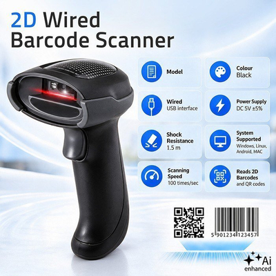 Lexues barkodesh Qoltec 52751, 1D 2D QR EAN, USB, i zi