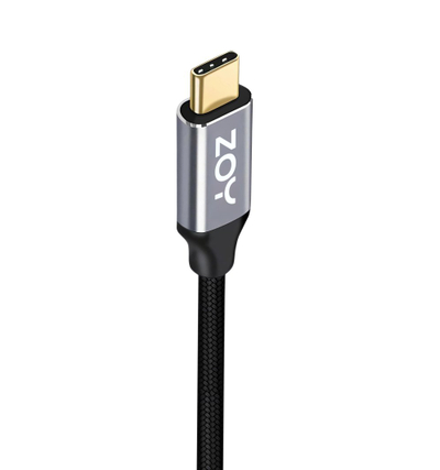 Kabllo ZOY USB C, 2 metra, e zezë / argjendtë