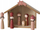 Stallë dekorative druri Wooden Nativity Scene, 25 x 10 x 20 cm, stil minimalist, ngjyrë natyrale