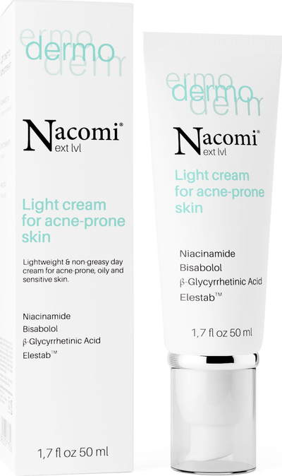 Krem fytyre Nacomi Dermo Light, për lëkurë me akne, 50 ml