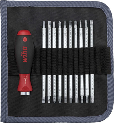 Set kaçavidash Wiha System 6 SoftFinish, 12 copa, dorezë teleskopike, i zi me të kuqe