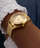 Orë grash Guess Ladies Gold Tone Analog GW0835L2, e artë