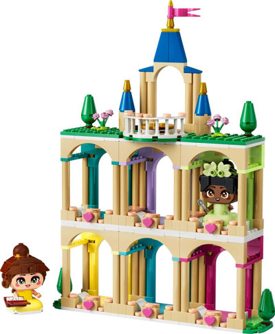 Lodër LEGO Disney 43291 Mini Princeshat Belle dhe Tiana, kështjellë, shumëngjyrëshe