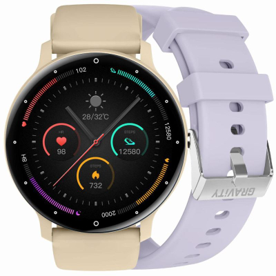 Orë e zgjuar Gravity GT1-8 PRO, ekran 1.39", Bluetooth 5.2, bezhë