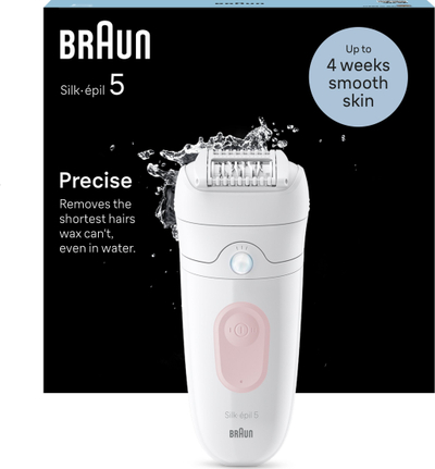 Depilator Braun Silk-épil 5-000, Wireless, i bardhë rozë
