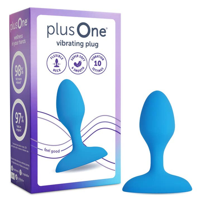 Lodër anale plusOne Vibrating Plug, 10 modalitete vibrimi, silikon, blu