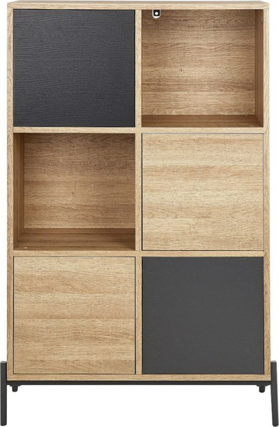 Raft librash Beliani MOINES, 135cm, MDF me këmbë metal, dru natyral edhe i zi