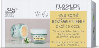 Set krem dhe xhel konturi sysh Floslek Laboratorium Gift Wrapping Zones, Plantain &amp; Eyebright 10g, Illuminating Eye Contour 15ml