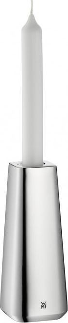 Mbajtëse qiriu WMF Candlestick Stratic, çelik inox 18/10, 15 cm, argjendtë