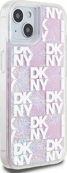 Mbrojtëse telefoni DKNY Liquid Glitter Multilogo, për iPhone 15 14 13, TPU PC, rozë