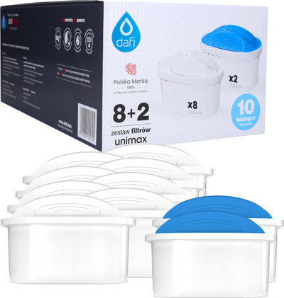 Fishek filtri uji Dafi Unimax Standard Magnesium, set me 10 copa, i bardhë
