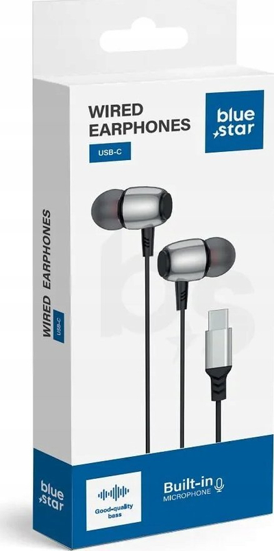 Жичани слушалки BlueStar M09C, Type C DAC, 1.2m, црни