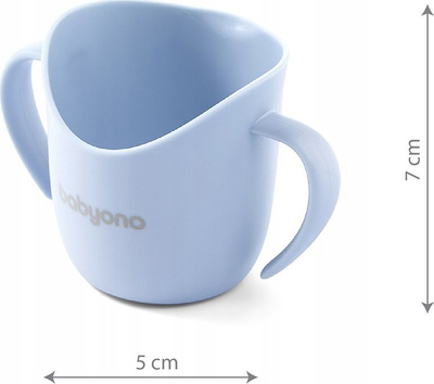 Gotë trajnimi BabyOno Ergonomic Mug with Ears, 120ml, 6m+, ngjyrë mint