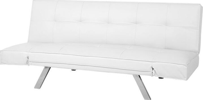 Divan krevati BRISTOL, 180 cm, lëkurë sintetike, i bardhë