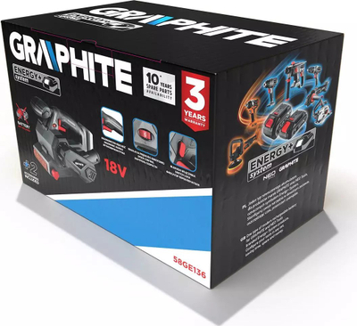 Sharrë rripi pa kabllo Graphite 58GE136, 18V, me qese pluhuri