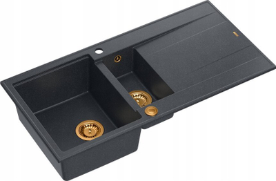 Lavaman kuzhine Quadron GraniteQ Evan 156, 1.5 kazan, 1000x500mm, i zi me elemente bakri