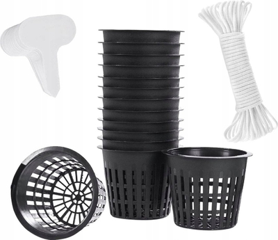 Gotë rrjete hidroponike pa markë, set 50 copë, plastike, e zezë