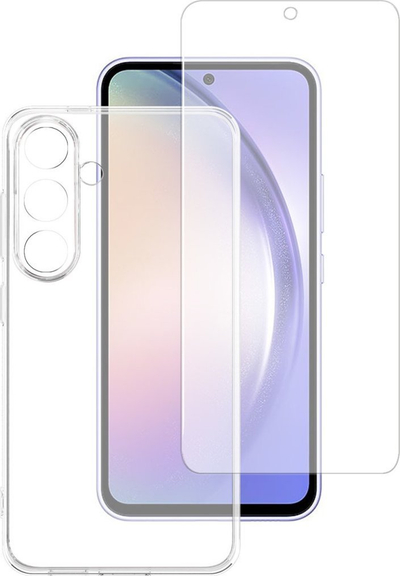 Set mbrojtës 4smarts për Samsung Galaxy A35, xham i kalitur X Pro, kapak TPU, transparent