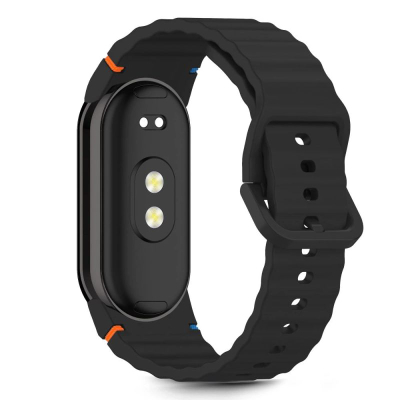 Byzylyk sportiv Tech-Protect Silicone, për Xiaomi Smart Band 8 9 10 NFC, TPU silikoni, i zi