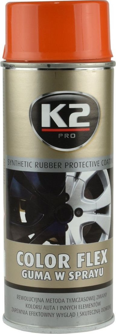 Sprej gomë e lëngshme K2 Color Flex Rubber, 400ml, portokalli