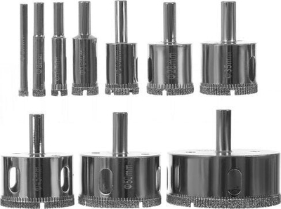 Set shpuse me diamant Bigstren 21641, 10 copë, për pllaka dhe xham