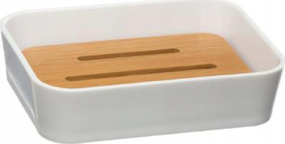 Сет тоалетни аксесоари 5five Simple, сад за четки за заби, сад за сапун, бел