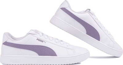 Atlete për goca Puma Rickie Classic W 394251 21, material sintetik, taban gome, të bardha me vjollcë
