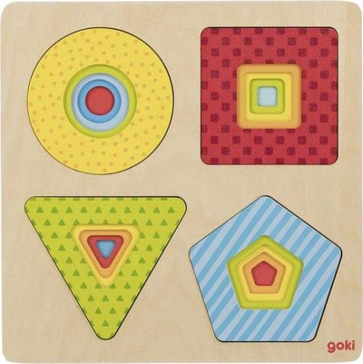 Puzzle druri me forma gjeometrike për fëmijë Goki, 20 x 20 x 1.5 cm