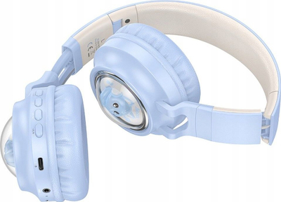 Kufje wireless Hoco W50, Bluetooth, RGB, blu