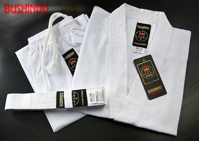 Kimono karate Bushindo i lehtë, set me brez, 140 cm, i bardhë