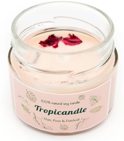 Qiri aromatik Tropikalia Tropicandle - Plum, rose & patchouli, 150 ml
