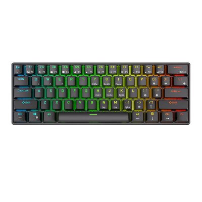 Tastierë gaming Royal Kludge RK61, 60%, RGB, wireless, e zezë